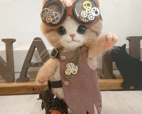 【完売いたしました】全身可動 ねこ ぬいぐるみ ハンドメイド