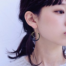 《niruc×KnottWorks》Brass/Double Ring Earrings×3colors 第1張的照片