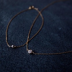 【set item】K18YG Diamond/2.5＆1.8 necklace＆bracelet 第1張的照片