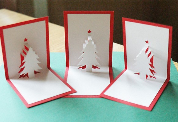 【包郵】迷你聖誕樹三件套（紅色） 第1張的照片