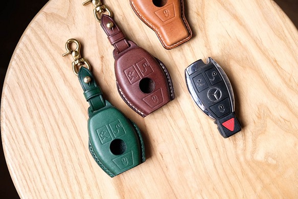 Mercedes-Benz Key Case賓士車鑰匙皮套 Italian leather buttero 第1張的照片
