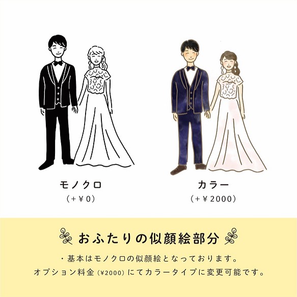 結婚証明書 似顔絵イラスト 春婚 夏婚 ナチュラル ＊ 2024 結婚式 人前式