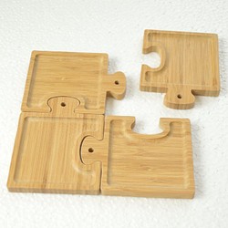 竹製パズル豆皿(4枚セット) 1枚目の画像
