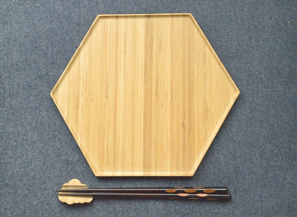 hexagon bamboo tray(六角形トレー大) 1枚目の画像