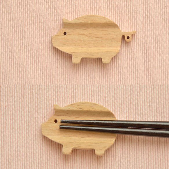 木製、豚箸置き(2個セット) 箸・箸置き ピリカラマキアート 通販
