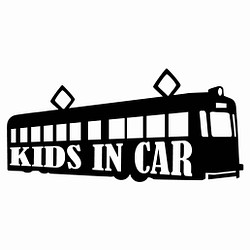 (小)カッティングシート 電車 キッズ ステッカー 車外アクセサリー 防犯 子供 1枚目の画像