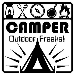 小)カッティングシート ステッカー キャンプ用品 アウトドアグッズ camper 1枚目の画像