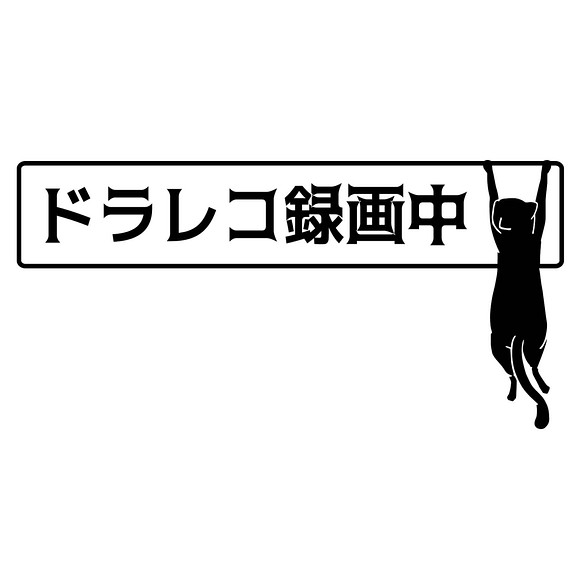 カッティングシート ドライブレコーダー ドラレコ 防犯 猫 ステッカー 1枚目の画像