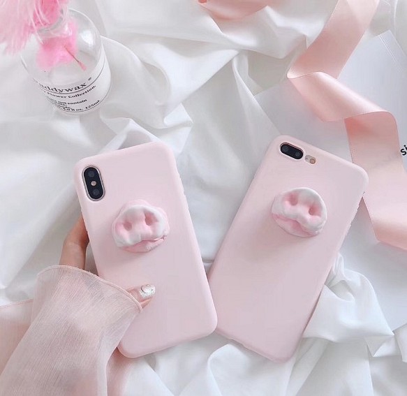 スマホケース iPhone ケース スマホカバー　ピンク　可愛い　豚　動物　保護カバー