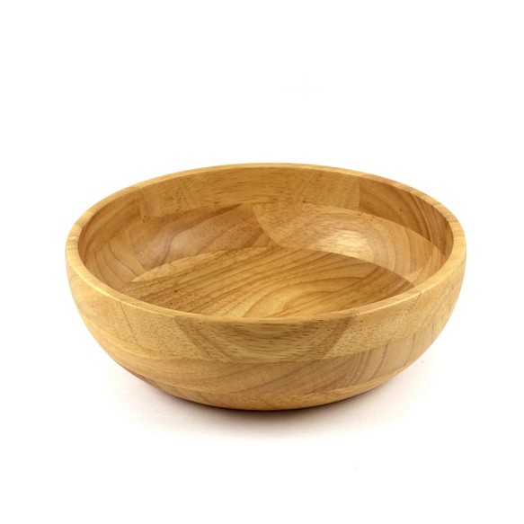 木製淺碗Φ18 x H6.4〞 木碗 湯碗 餐碗 平底碗 沙拉碗 橡膠木 快速出貨 第1張的照片