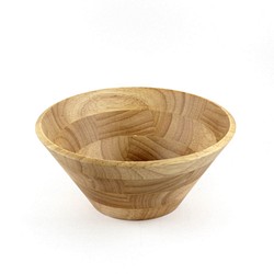 木製凹底沙拉碗Φ17.8 x H7.5〞(原木色) 木碗 湯碗 餐碗 凹底碗 橡膠木 快速出貨 巧木 第1張的照片
