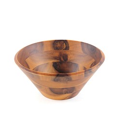 木製凹底沙拉碗Φ17.8 x H8〞(深色) 木碗 湯碗 餐碗 凹底碗 相思木 快速出貨 第1張的照片