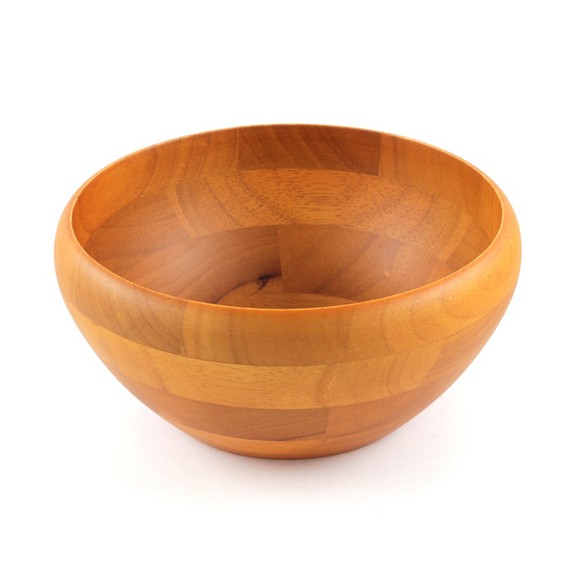 木製沙拉碗IV Φ15 x H7〞(橘色) 木碗 湯碗 餐碗 凹底碗 胖碗 橡膠木 快速出貨 第1張的照片