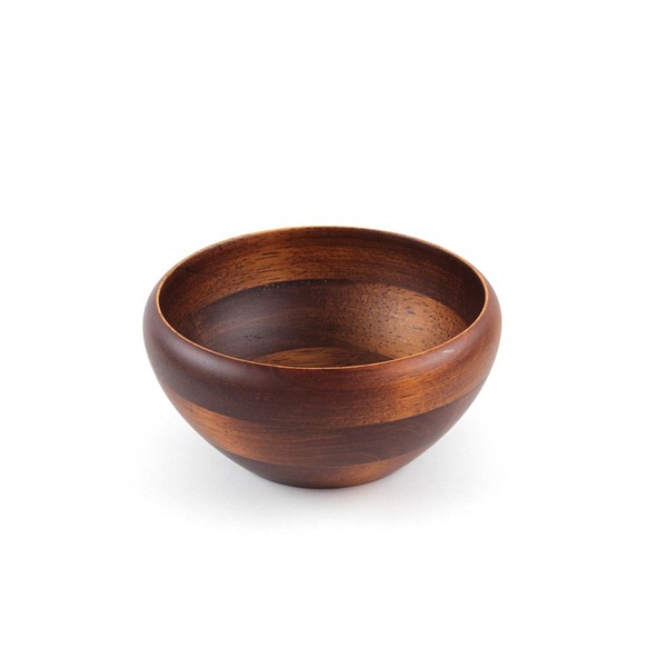 木製沙拉碗IV Φ12.7 x H6〞(深色) 木碗 湯碗 餐碗 凹底碗 胖碗 橡膠木 快速出貨 第1張的照片