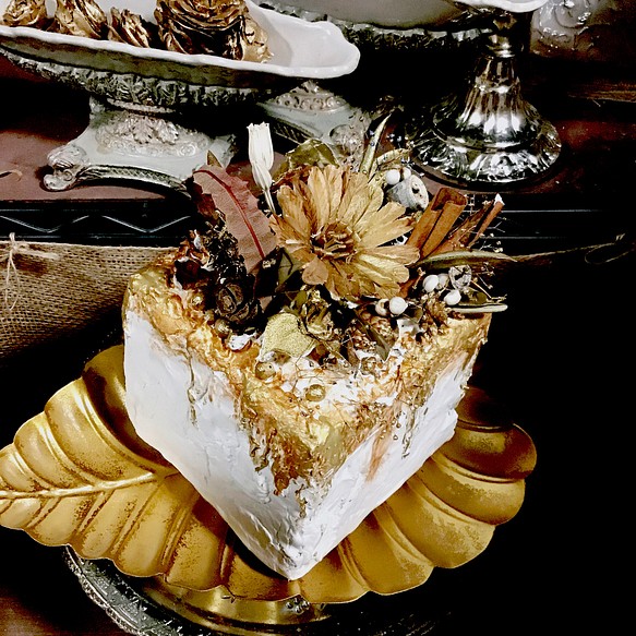 再販Creema限定スクエアーdry flower cakeアニバーサリーの飾りと記念に 1枚目の画像