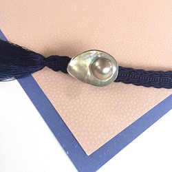 マベパール ブローチ帯留め金具付き 送料無料 本真珠 1枚目の画像