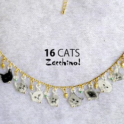16匹の猫のネックレス 1枚目の画像