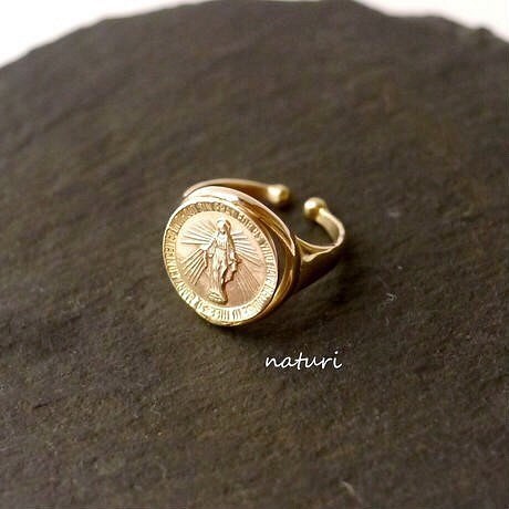【medaille】brass miraculous medal ring 1枚目の画像