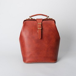 [Kissenha] Gamaguchi Lux 背包 真皮包 手工皮包 手工染色/手工縫製 第1張的照片