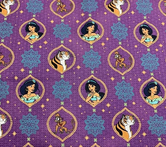 【売り尽くし】USA輸入キャラクター生地 Disney アラジン・プリンセス・ジャスミンの生地☆ 1枚目の画像