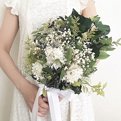 ❁Wedding bouquet❁大輪ローズとグリーングラデのブーケ【40520