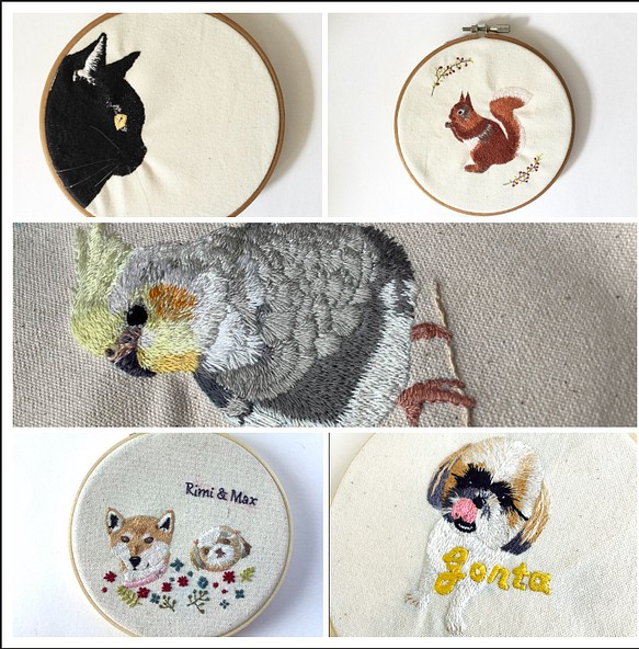 うちの子 刺繍枠飾り stirlingcollection.co.nz