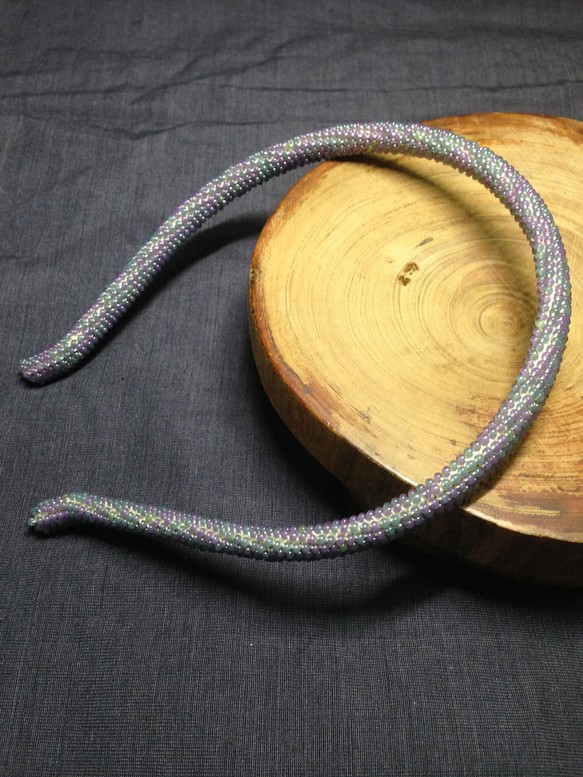 手工編織珠髮箍-玉潤珠圓 第1張的照片