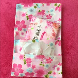 ４種 桜柄 ポケットティッシュケース ティッシュケース ティッシュ入 外出用品 ピンク桜 1枚目の画像