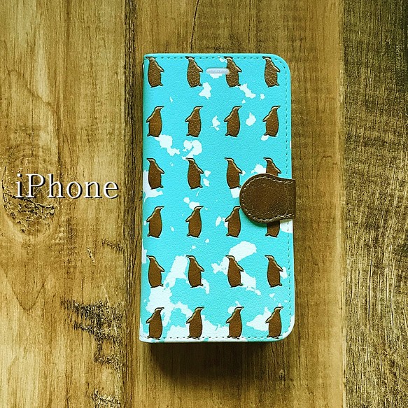 ペンギンチョコ iPhone手帳型ケース（帯付き、帯なし） [受注生産] 1枚目の画像