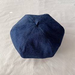デニムベレー帽ブルー　52センチ 1枚目の画像