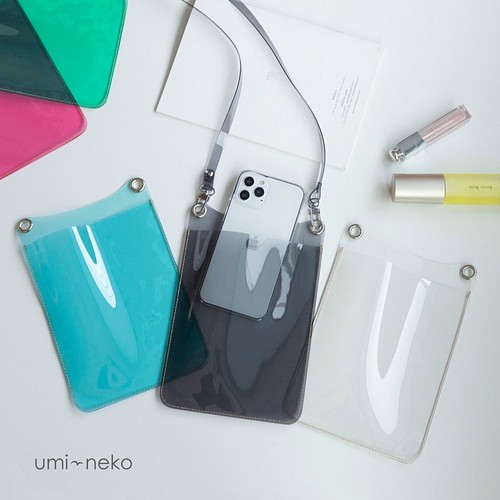 スマホポシェット クリア Pvc スマホショルダー クリアバッグ Hp11u ポシェット Umi Neko 通販 Creema クリーマ ハンドメイド 手作り クラフト作品の販売サイト