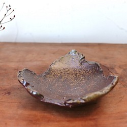 Bizen Ware切碎的盤子（13厘米寬）SR8-015 第1張的照片