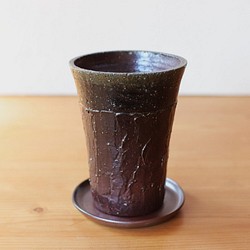 備前焼 植木鉢【受皿付き】 u-047 1枚目の画像