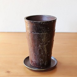 備前焼 植木鉢【受皿付き】 u-049 1枚目の画像