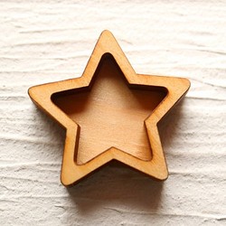 【商用OK】木製レジンフレーム　星A_土台付き_Mサイズ（ミール皿・セッティング・刺繍枠） 1枚目の画像