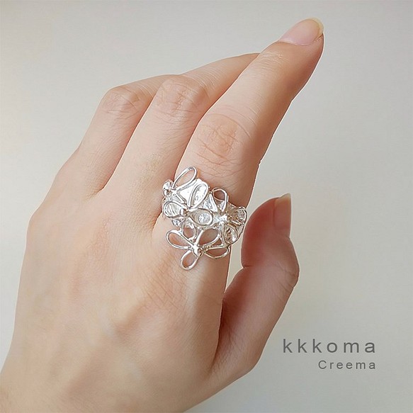 とかし花リング 花大 シルバー 指輪 リング Kkkoma 通販 Creema クリーマ ハンドメイド 手作り クラフト作品の販売サイト