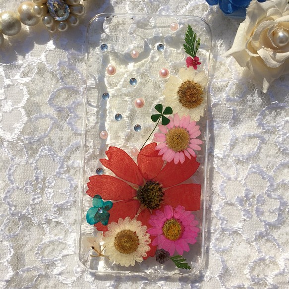 押し花iPhone6 6s ケース ドライフラワー スマホケース 押し花ケース