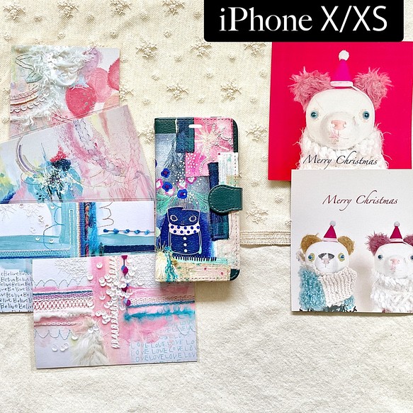 【SALE!サンプル品1点限り】新品同様・iPhoneX/XS手帳型スマホケースとカードセット＊ 1枚目の画像
