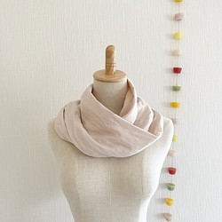 ♡日本製造的蓬鬆雙層紗布圍巾♡蜜桃牛奶 第1張的照片