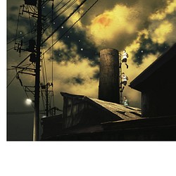 月と電球と羽根／村田行利　イラストレーション　作品カタログ 1枚目の画像