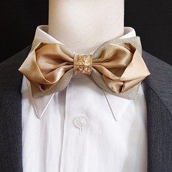 典雅金色領結 bow tie 第1張的照片