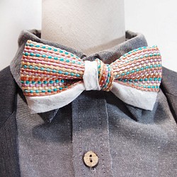 夏日風情 彩色編織銀白 領結 bow tie 第1張的照片