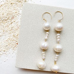 Freshwater pearl earrings 1枚目の画像