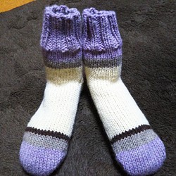 手編み靴下 1枚目の画像