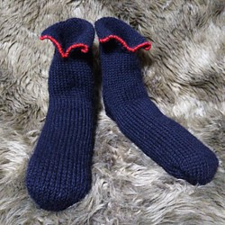 手編み靴下 1枚目の画像
