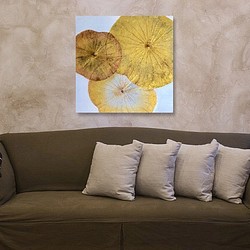 【一点もの】オシャレでユニークな蓮の葉ハッピーアート: The beauty of lotus leaf. 1枚目の画像