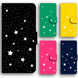 スター 星柄 スマホケース 手帳型 全機種対応 スマホカバー 携帯カバー iPhoneケース Xperia AQUOS 1枚目の画像
