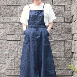 岡山デニムのサロペットフレアスカート 1枚目の画像