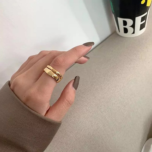 高級メタルリング 太め 大きい指輪 ゴールド かっこいい トレンド 指輪 リング ｍini Mini じゅえる の 森 通販 Creema クリーマ ハンドメイド 手作り クラフト作品の販売サイト