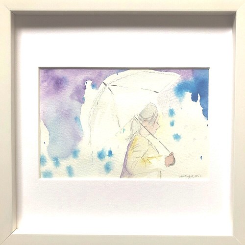 水彩画「雨の傘」原画 絵画 Mayumi 通販｜Creema(クリーマ)